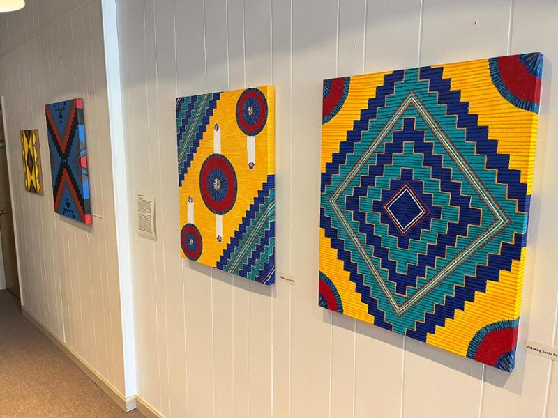 Art hanging on the walls of the GCTV offices