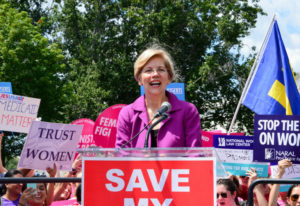 image of Massachusetts Senator Elizabeth Warren at a podium